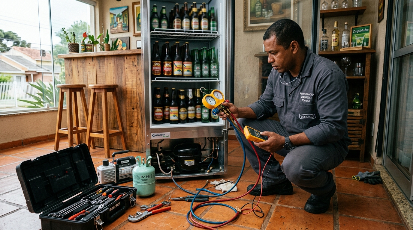 Técnico de conserto de cervejeira em residência em Fortaleza‑CE